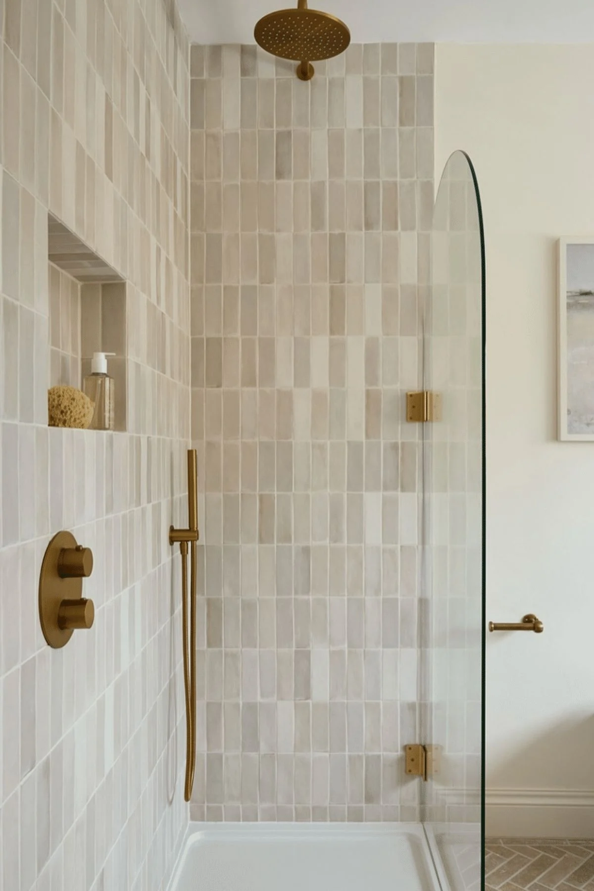 Large-format gray stone-look floor tile in a spacious Westminster kitchen